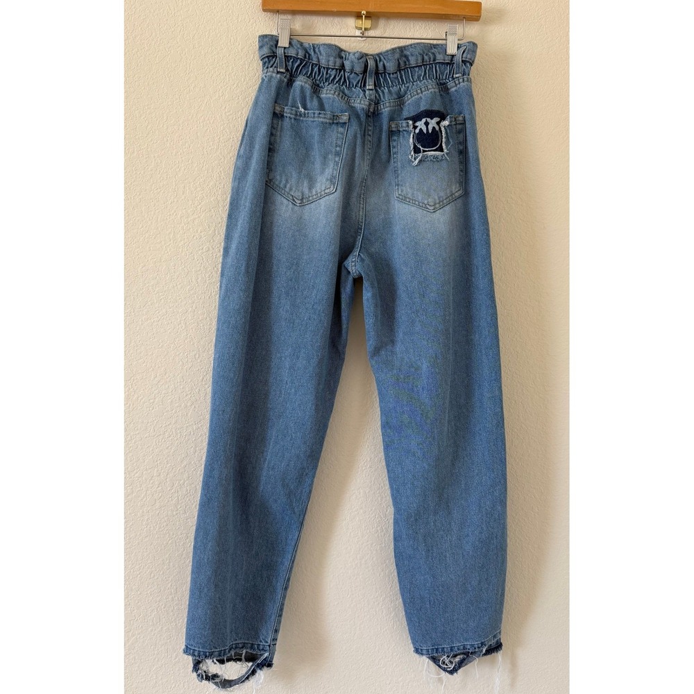 Pinko Flexi Maddie 5 Mom Denim Vintage Jeans Blue Paperbag Waist Size 29 Y2K - Picture 3 of 10